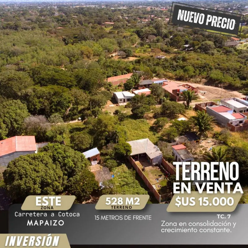 Terreno de 528,10 m² en venta en la carretera a Cotoca, Mapaizo: foto 3 de 3