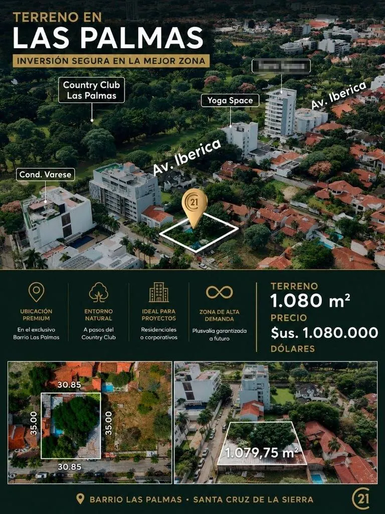 Terreno de 1.080 m² en venta en Las Palmas, Zona Oeste: foto 2 de 5