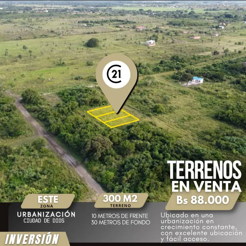 Terreno de 300 m² en venta en la Urbanización Ciudad de Dios, Cotoca: foto 2 de 5