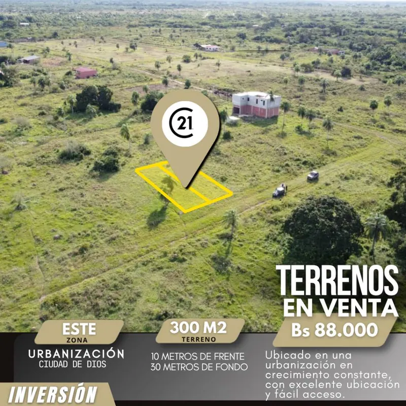 Terreno de 300 m² en venta en la Urbanización Ciudad de Dios, Cotoca: foto 5 de 5