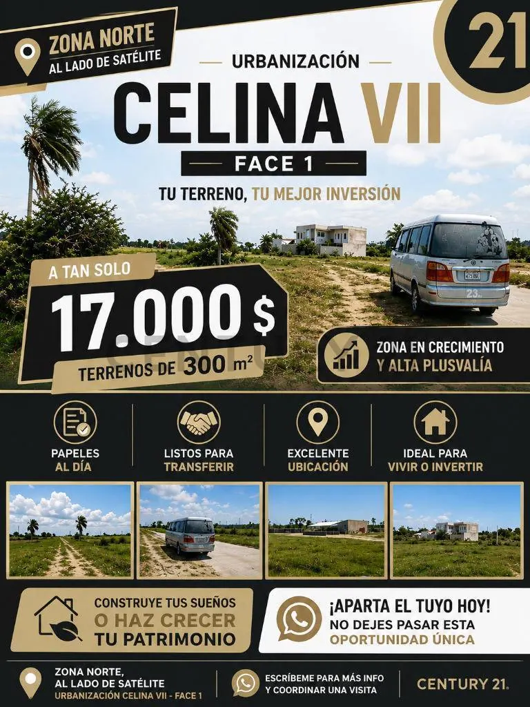 Terreno de 300 m² en venta en la urbanización Celina VII, Warnes: foto 6 de 6