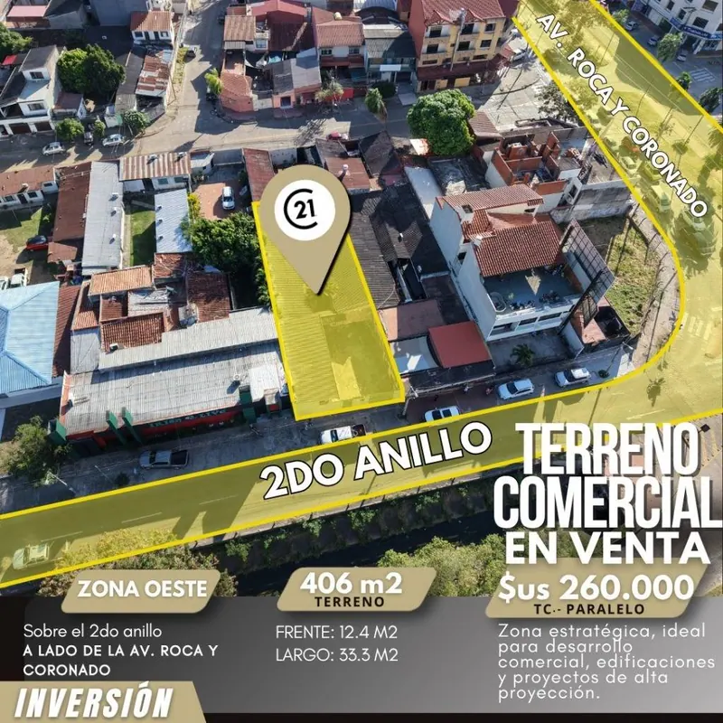 Terreno comercial de 406,86 m² en venta sobre el 2do anillo: foto 2 de 8