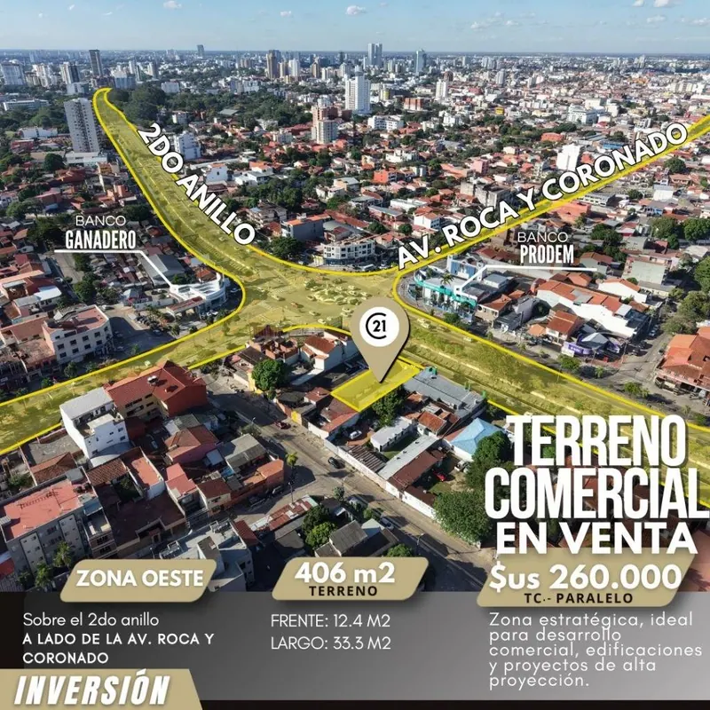 Terreno comercial de 406,86 m² en venta sobre el 2do anillo: foto 4 de 8