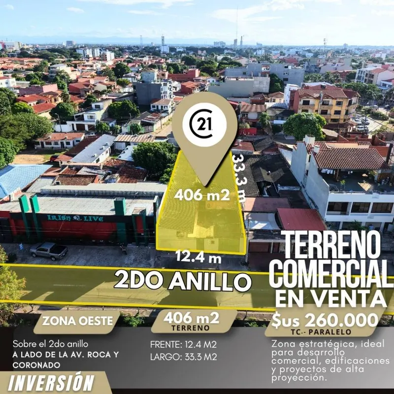 Terreno comercial de 406,86 m² en venta sobre el 2do anillo: foto 5 de 8