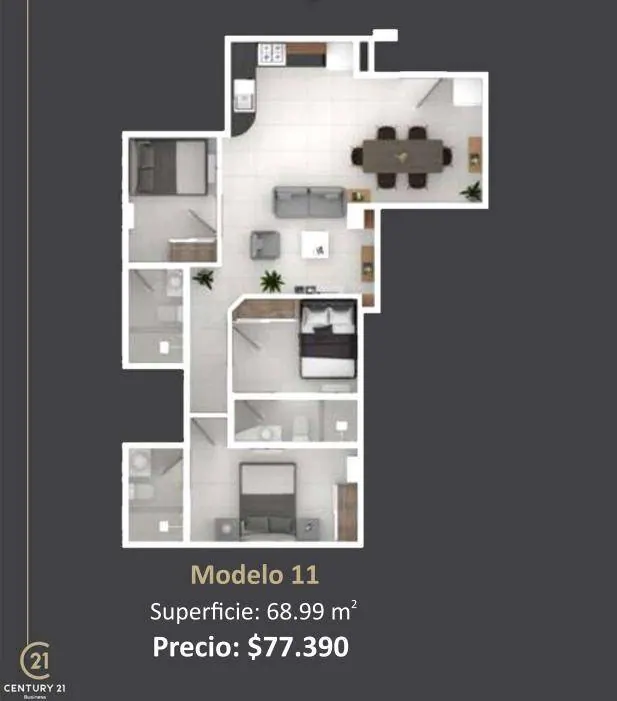 Departamento de 3 dormitorios en suite en venta sobre la Av. Banzer: foto 12 de 12