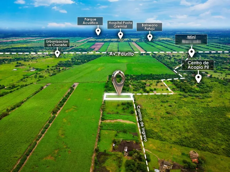 5,295.78 m² agricultural lot for sale on the Cotoca-Paurito road: foto 1 de 4