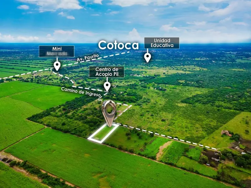 5,295.78 m² agricultural lot for sale on the Cotoca-Paurito road: foto 3 de 4