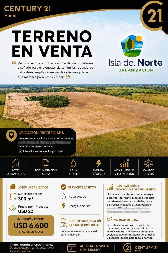 Terreno de 300 m² en venta en la urbanización Isla del Norte, Warnes: foto 7 de 7