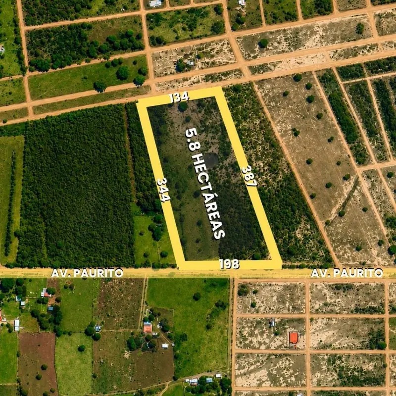 58,409 m² lot for sale on the Cotoca-Paurito highway: foto 1 de 3