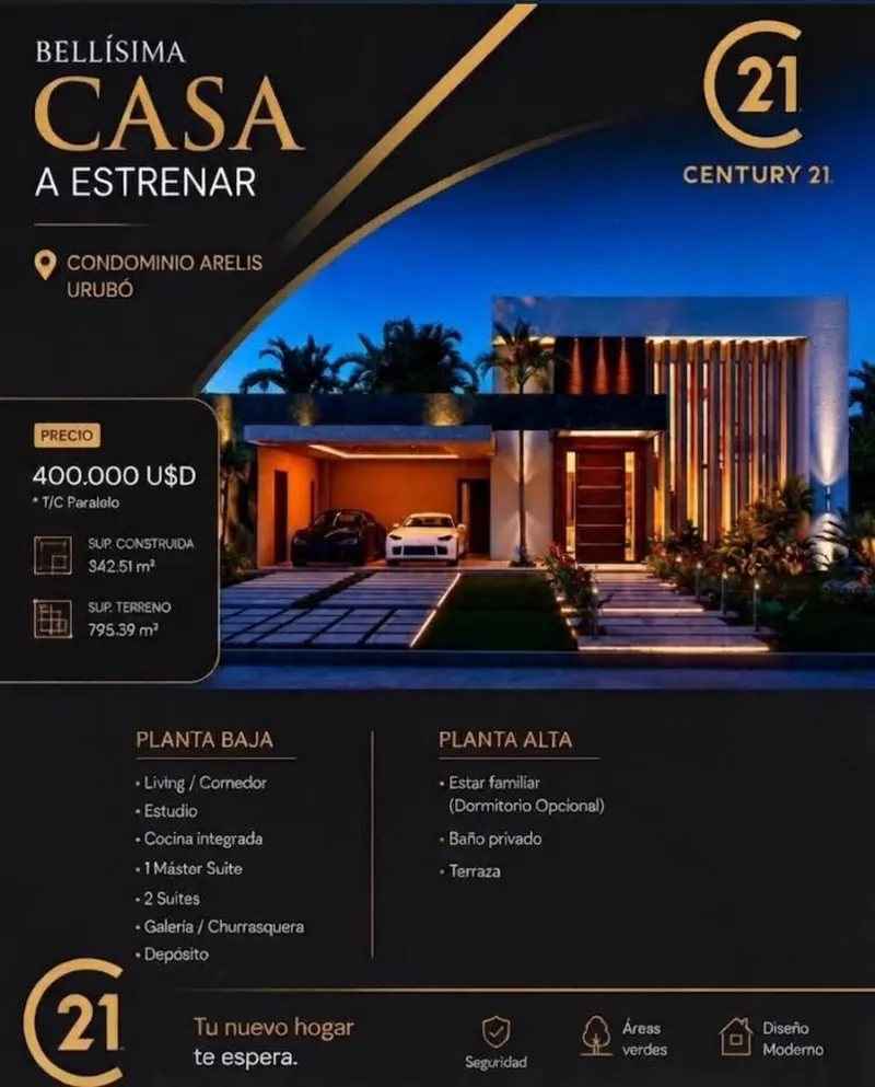 Casa a estrenar en venta en el condominio Arelis, Urubó: foto 2 de 30