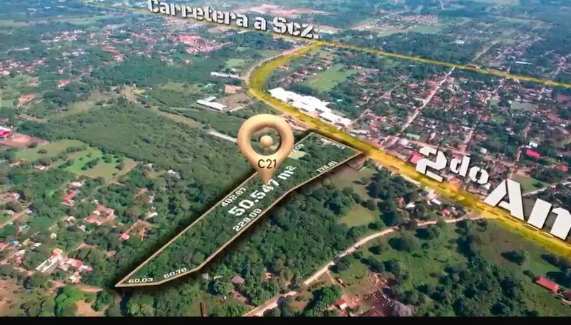 Terreno de 49.260 m² en venta en la carretera a Cotoca: foto 2 de 2