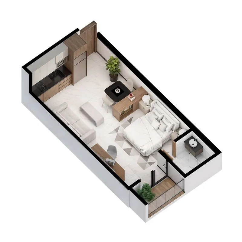 Studio with balcony for sale in Domus Luxury, Av. Banzer: foto 1 de 13