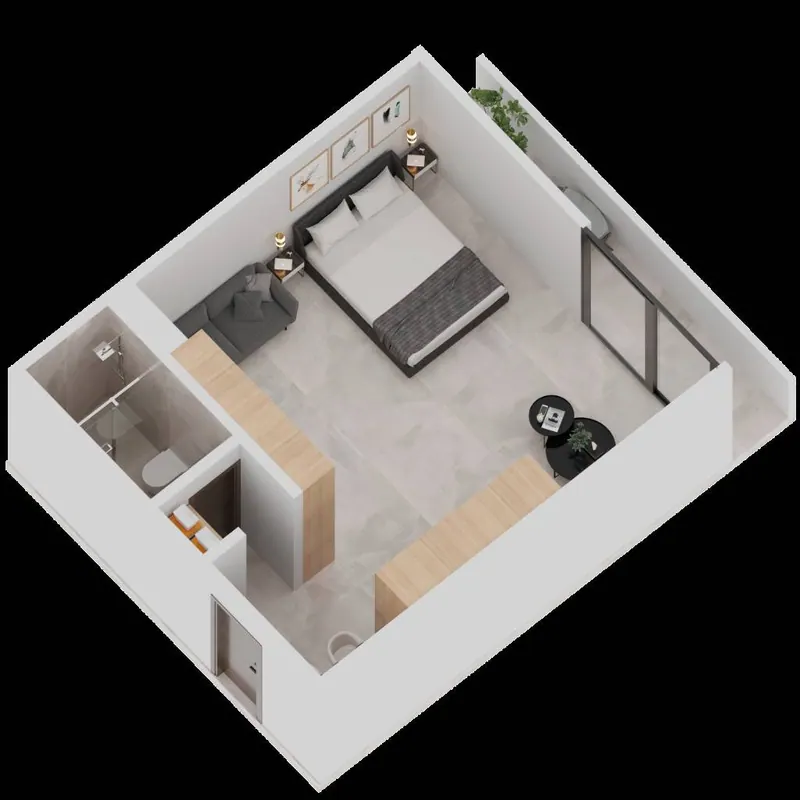 Studio for pre-construction sale in the Rhodium building, Equipetrol: foto 3 de 9