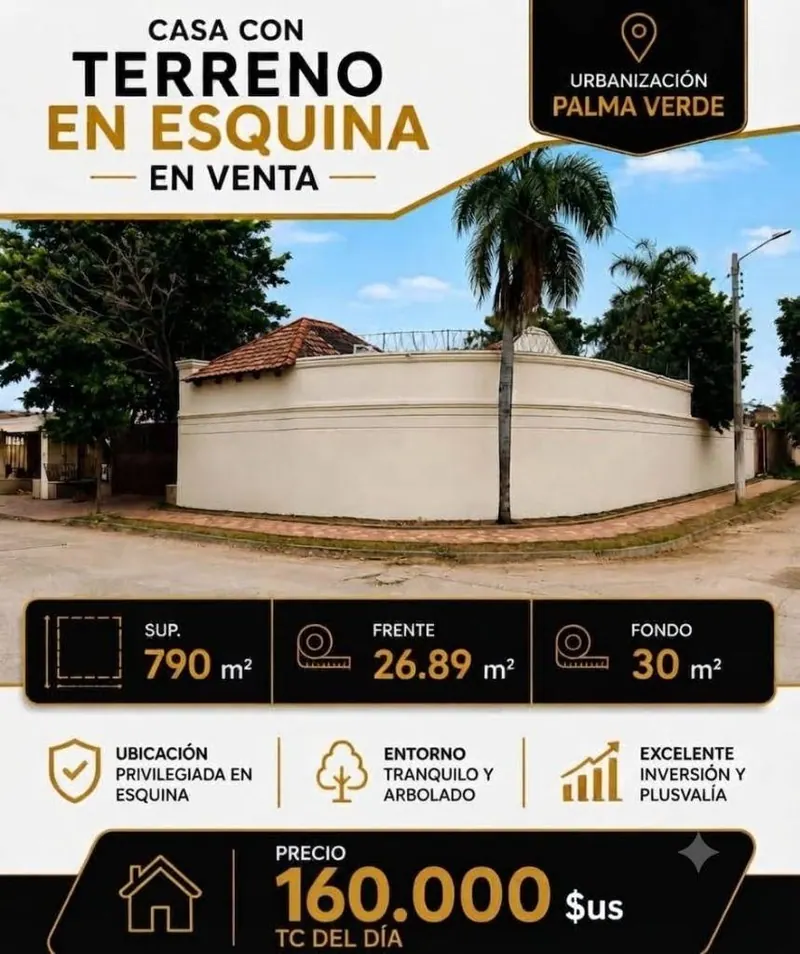 Casa en esquina con departamento en venta en Palma Verde, Zona Este: foto 2 de 25