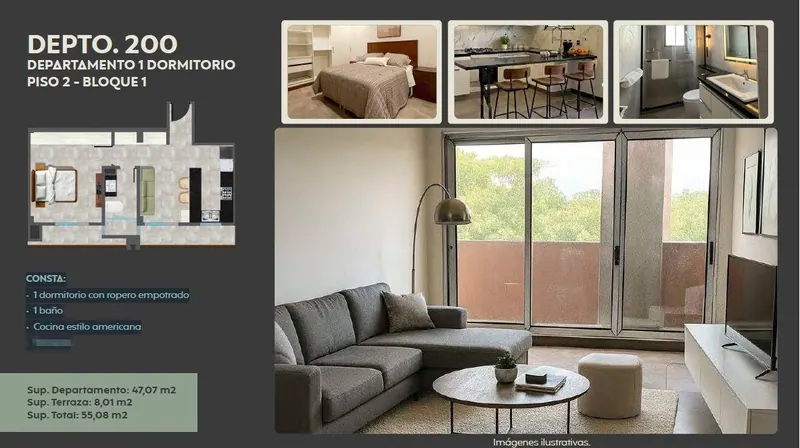Departamento de 1 dormitorio en preventa en el condominio Sierra Lux: foto 10 de 17