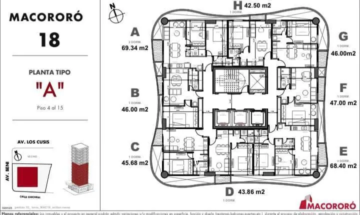Departamento de 1 dormitorio en venta en Macororó 18, Av. Beni: foto 5 de 7