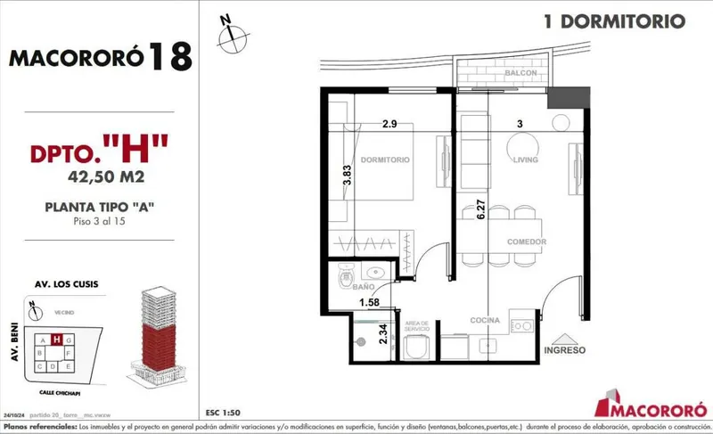 1-bedroom apartment pre-construction at Macororó 18, Av. Beni: foto 6 de 7