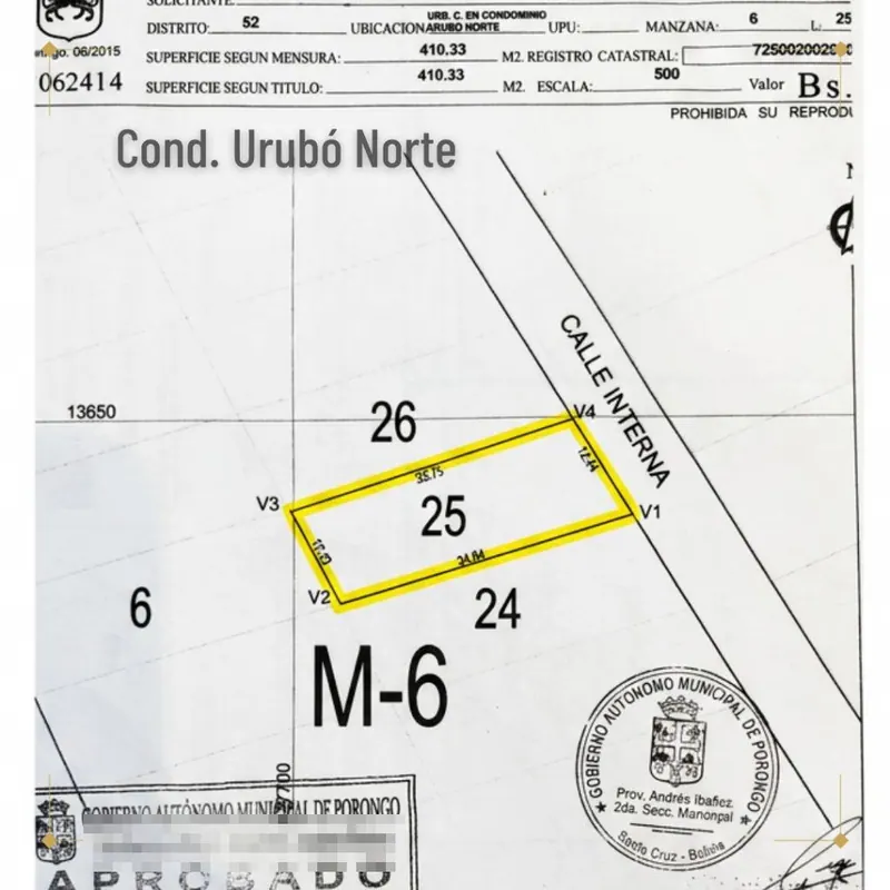 Terreno de 410,33 m² en venta en el condominio Urubó Norte: foto 5 de 5