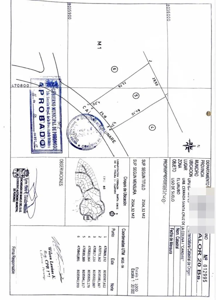 Terreno de 2.504,32 m² en venta en Candire, Urubó: foto 6 de 6