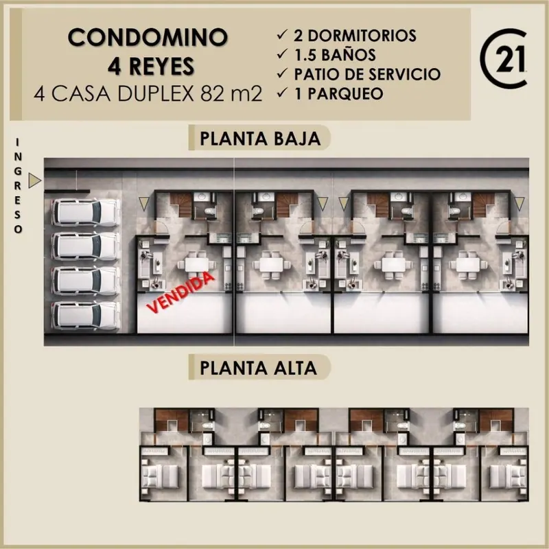2-bedroom duplex house in pre-construction in the 4 Reyes gated: foto 2 de 6