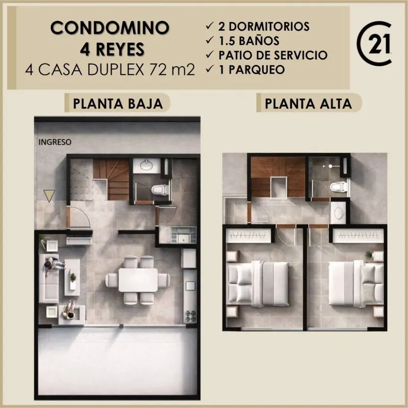 2-bedroom duplex house for sale pre-construction in the 4 Reyes gated: foto 3 de 6