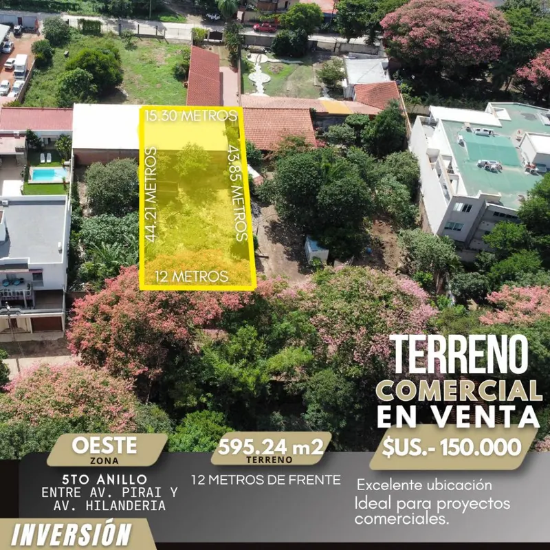 Terreno comercial de 595,24 m² en venta en la Zona Oeste, 5to anillo: foto 1 de 4