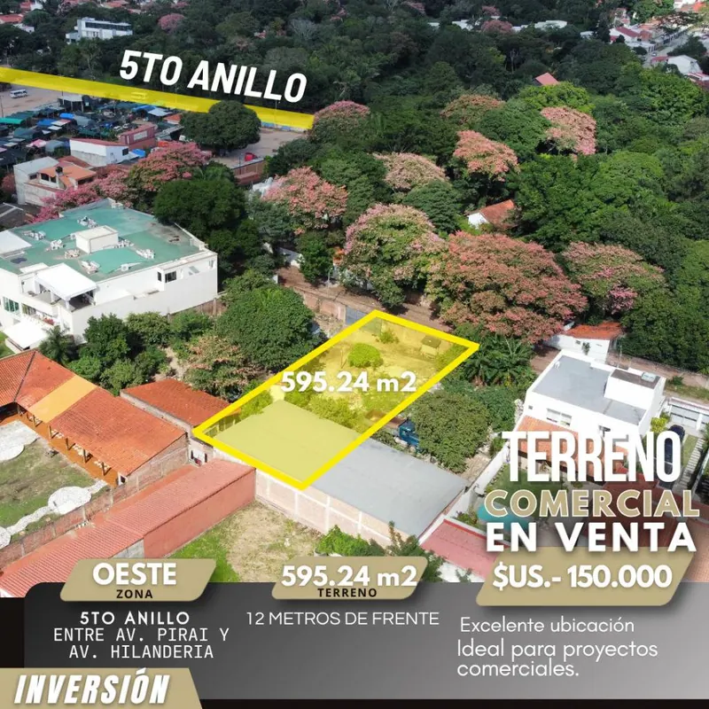 Terreno comercial de 595,24 m² en venta en la Zona Oeste, 5to anillo: foto 2 de 4