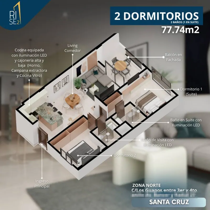 Departamento de 2 dormitorios en preventa en el edificio Rise 2: foto 7 de 12