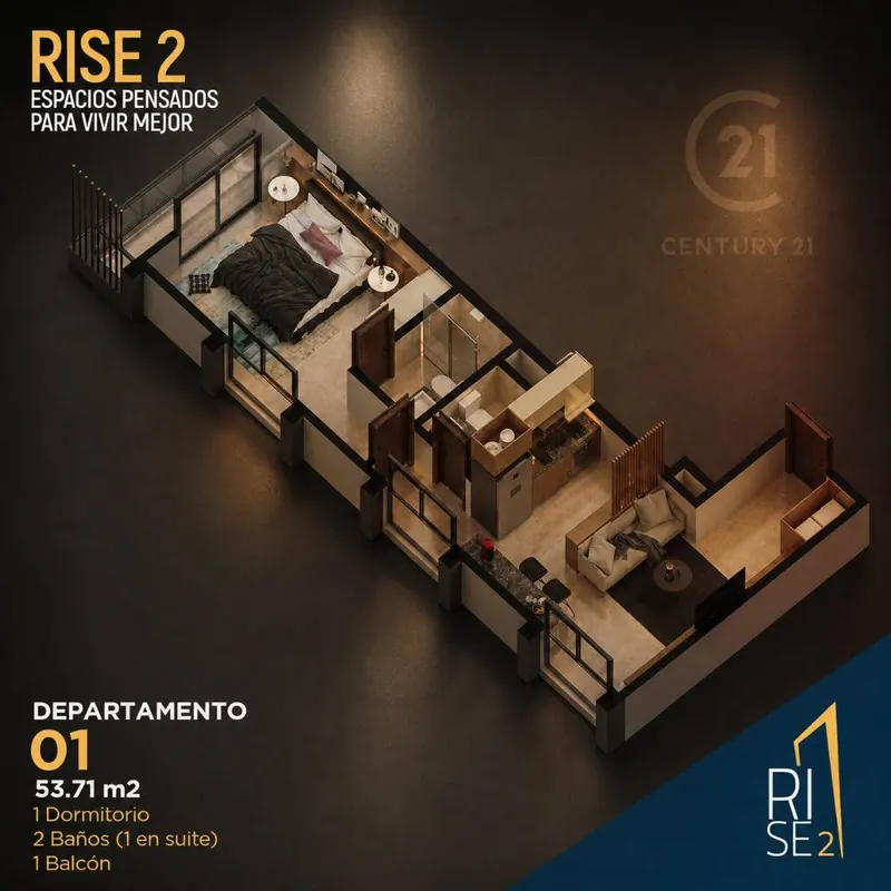 Departamento de 1 dormitorio en preventa en el edificio Rise 2: foto 3 de 11