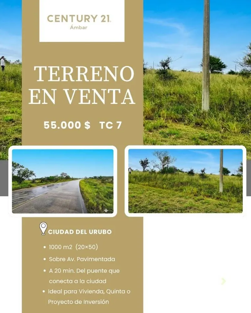 1,000 m² lot for sale in Ciudad del Urubó, on avenue: foto 2 de 2