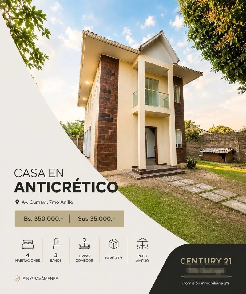 4-bedroom house for anticrético on Av. Cumavi, 7th ring: foto 2 de 10