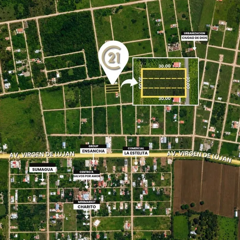 3 terrenos contiguos de 300 m² en venta en Ciudad de Dios, Cotoca: foto 2 de 4