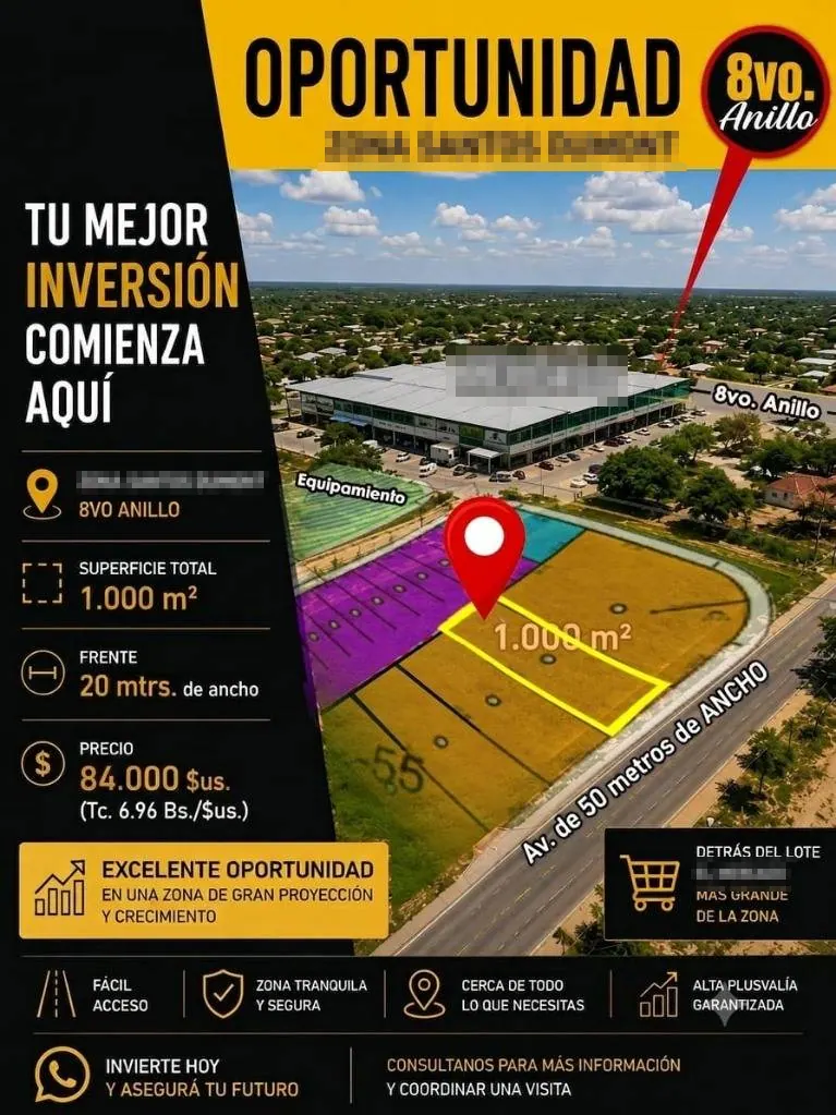 1,000 m² lot for sale in the Libertad development, South Zone: foto 2 de 8