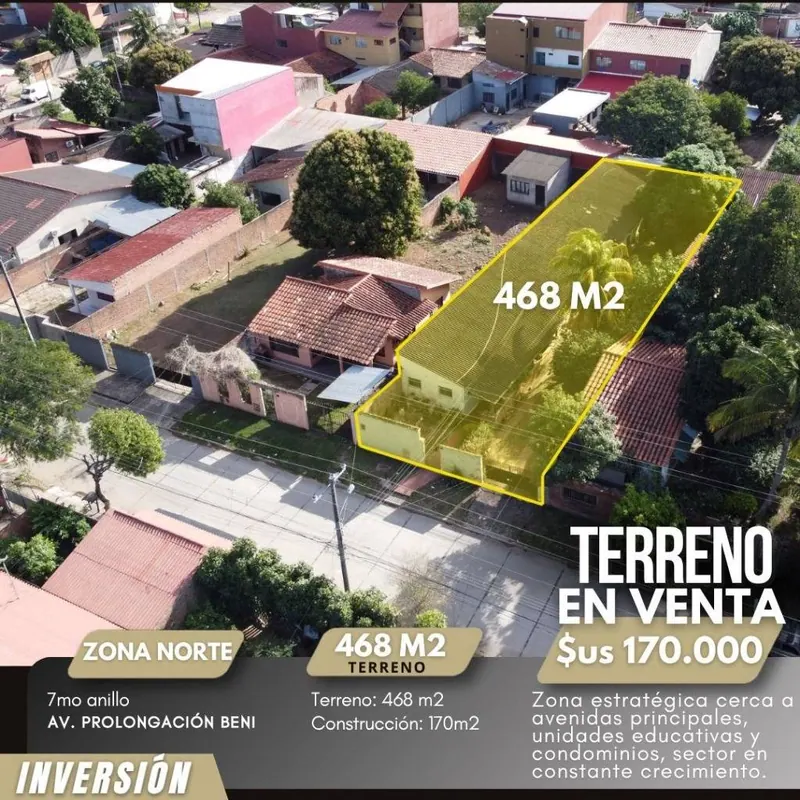 Terreno de 468 m² en venta en la Zona Norte, Av. Beni y 7mo anillo: foto 7 de 7
