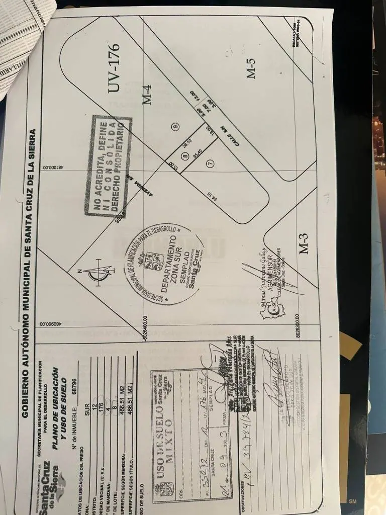 Terreno de 466 m² en venta sobre avenida en la Zona Sur, 6to anillo: foto 5 de 8