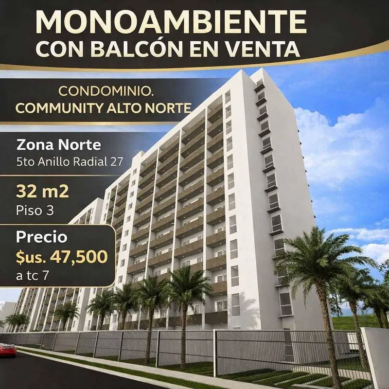 Monoambiente de 32 m² en venta en Community Alto Norte, Zona Norte: foto 2 de 8