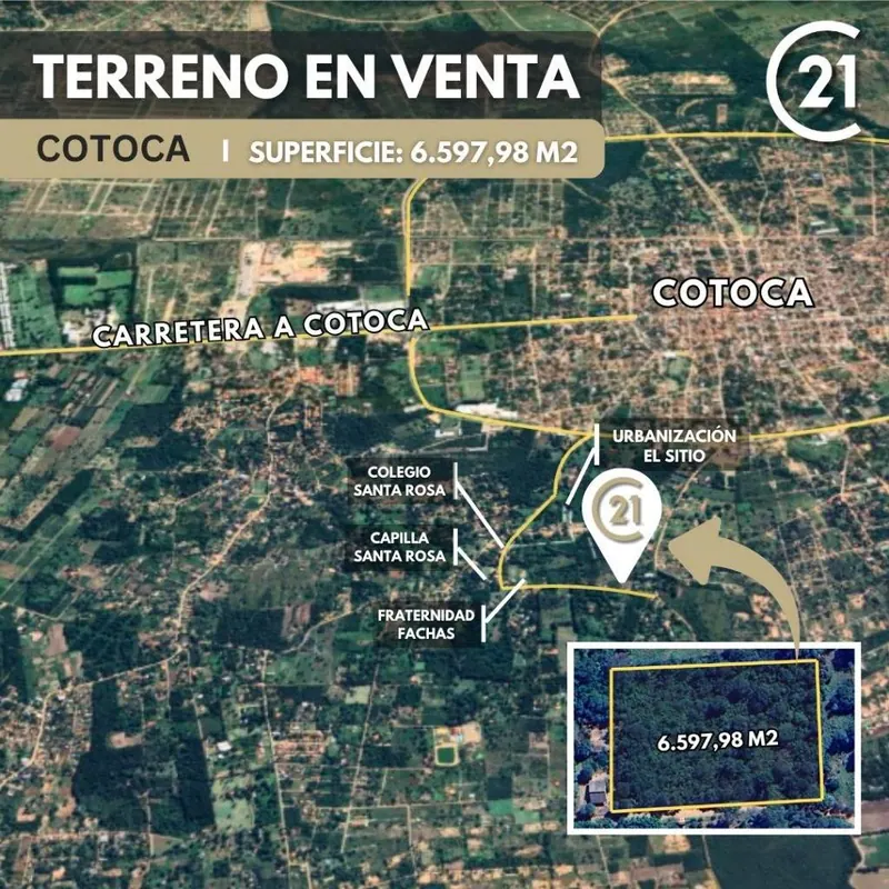 Terreno de 6.597,98 m² en venta en Cotoca, acceso pavimentado: foto 3 de 4