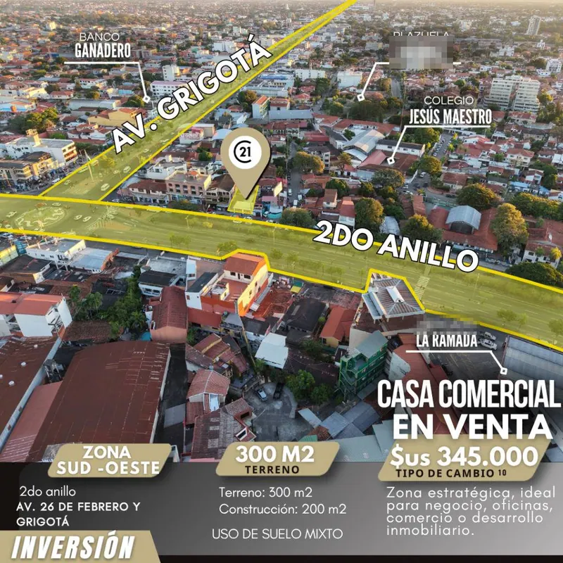 Casa de uso comercial en venta sobre la Av. 26 de Febrero, 2do anillo: foto 1 de 6