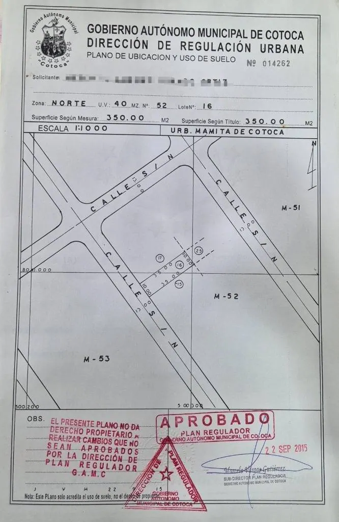 Terreno de 350 m² en venta en la urbanización Mamita de Cotoca: foto 3 de 9