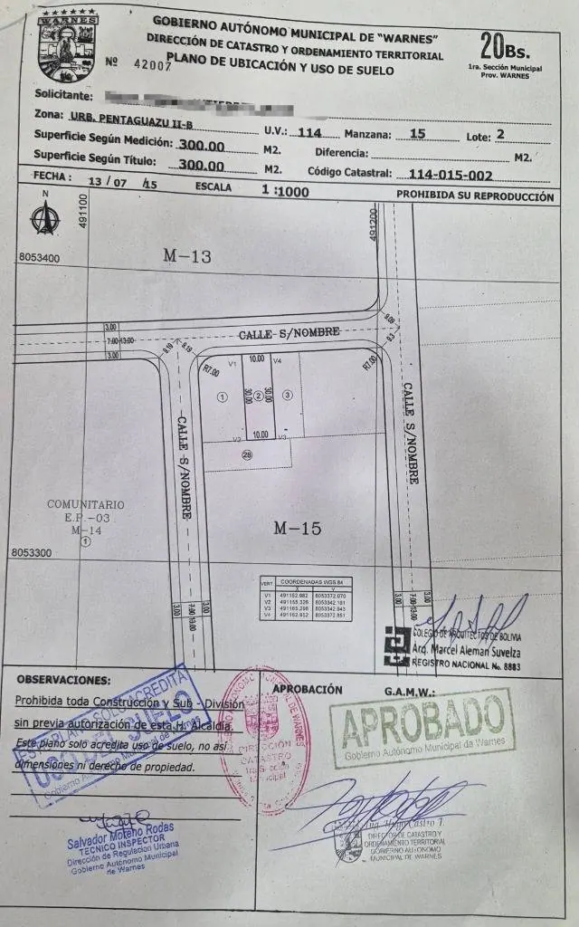 Terreno de 300 m² en venta en la urbanización Pentaguazú IV: foto 3 de 3