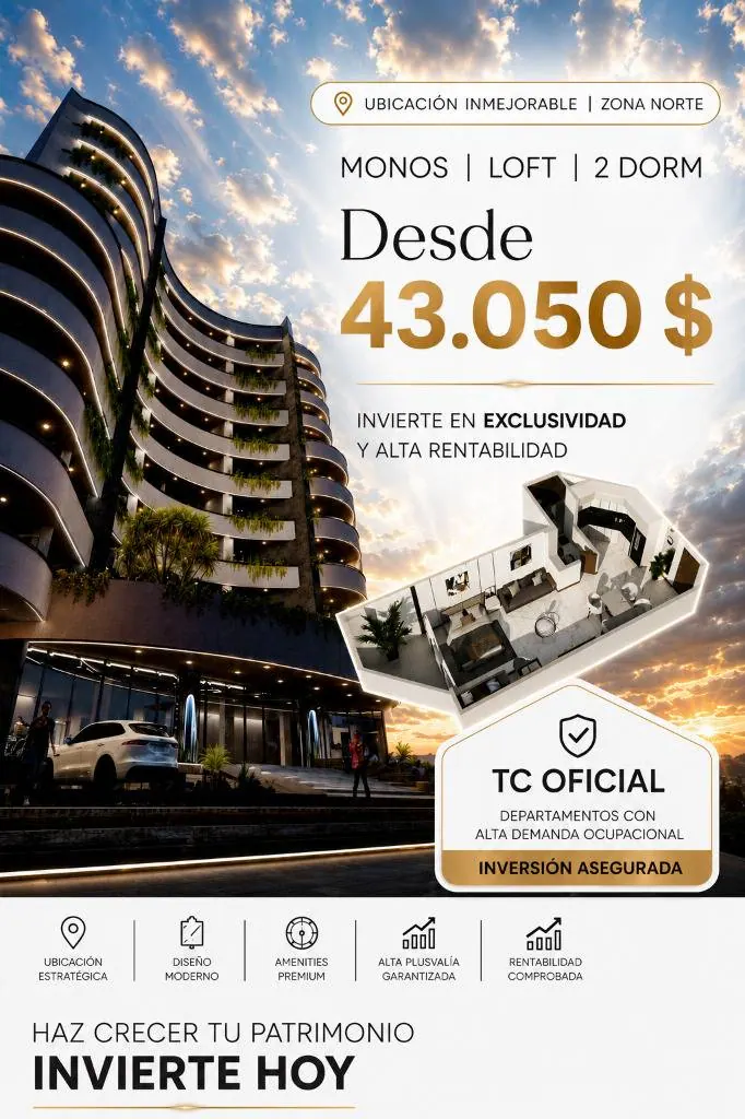Loft de 48 m² a estrenar en venta en la Zona Norte, av. Banzer: foto 7 de 14