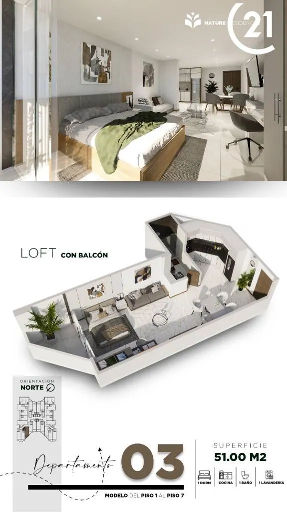 Loft de 51 m² a estrenar en venta en Nature Residence, Zona Norte: foto 2 de 13