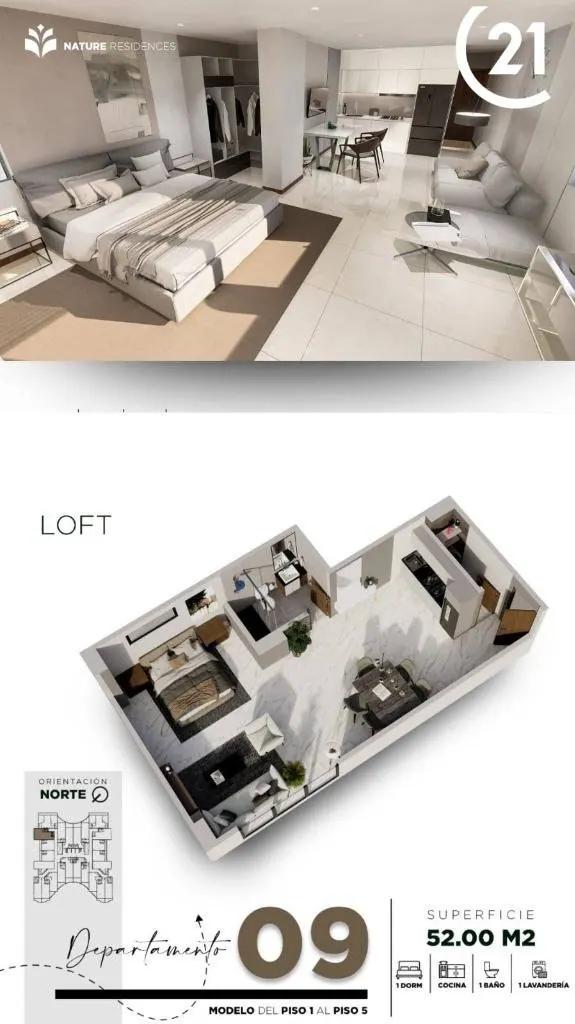 Departamento tipo loft en venta en la Zona Norte, con balcón: foto 5 de 5