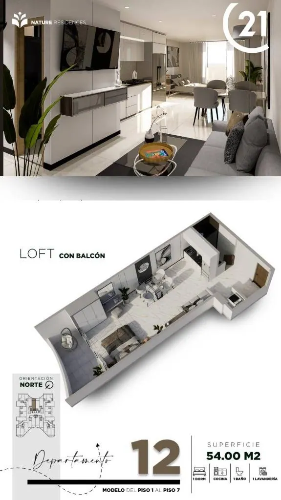 54 m² loft-style apartment for sale in the North Zone, Av. Banzer: foto 5 de 5