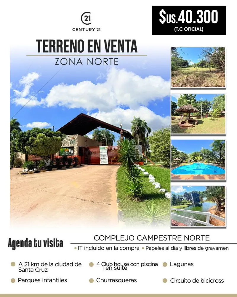 Terreno de 1.341,80 m² en venta en Complejo Campestre Norte, Warnes: foto 2 de 10