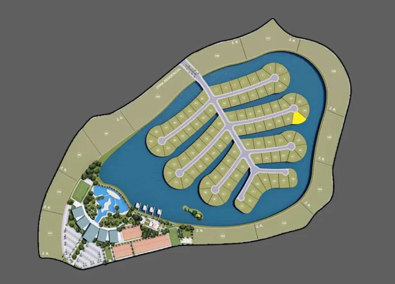 1,104 m² lot facing the lagoon for sale in Urubó Village: foto 1 de 7