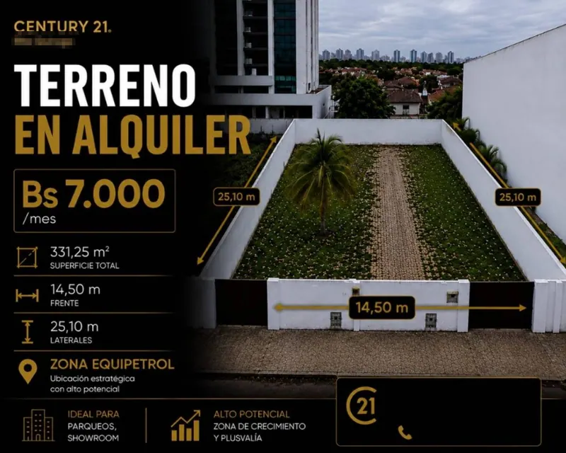 Terreno de 331,25 m² en alquiler en Equipetrol: foto 7 de 7