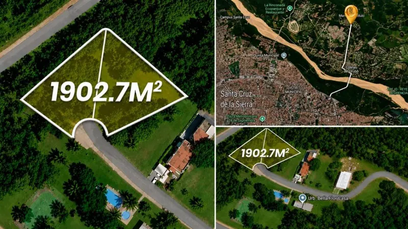 1,902.7 m² lot for sale in Bella Flor, Urubó: foto 1 de 1