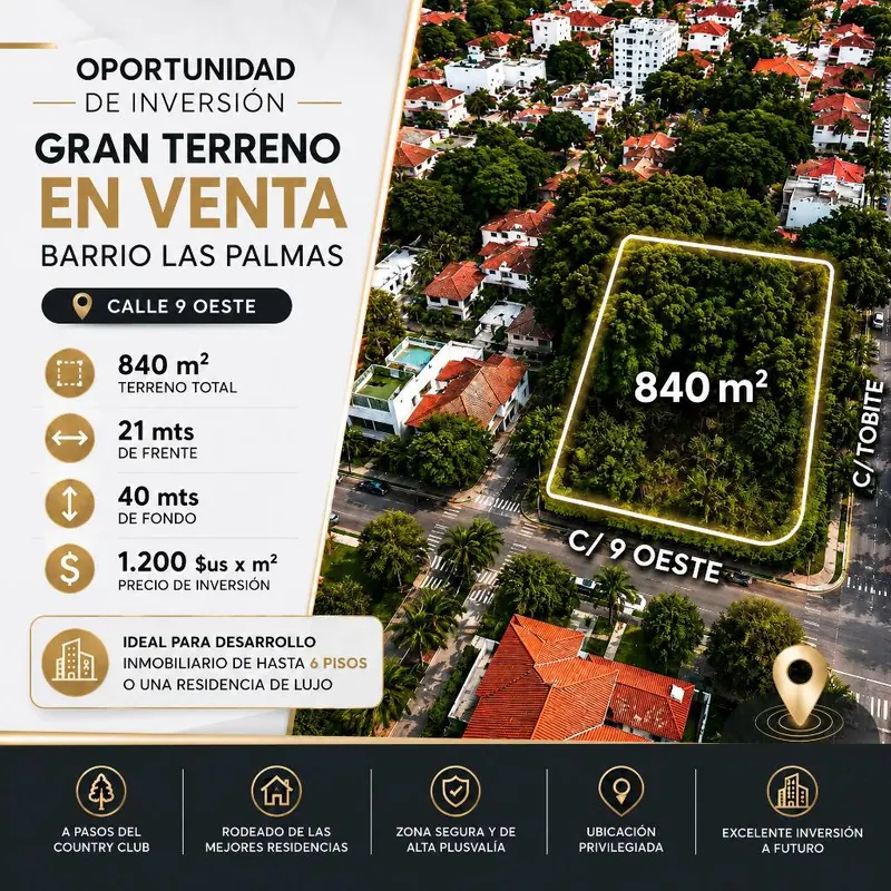 840 m² lot for sale in Barrio Las Palmas, 9 Oeste street: foto 2 de 4