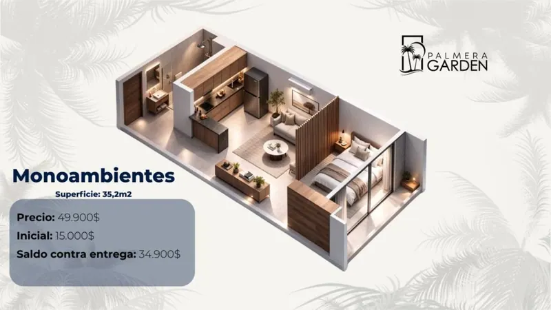 Monoambiente a estrenar en venta en Palmera Garden, Zona Norte: foto 3 de 5